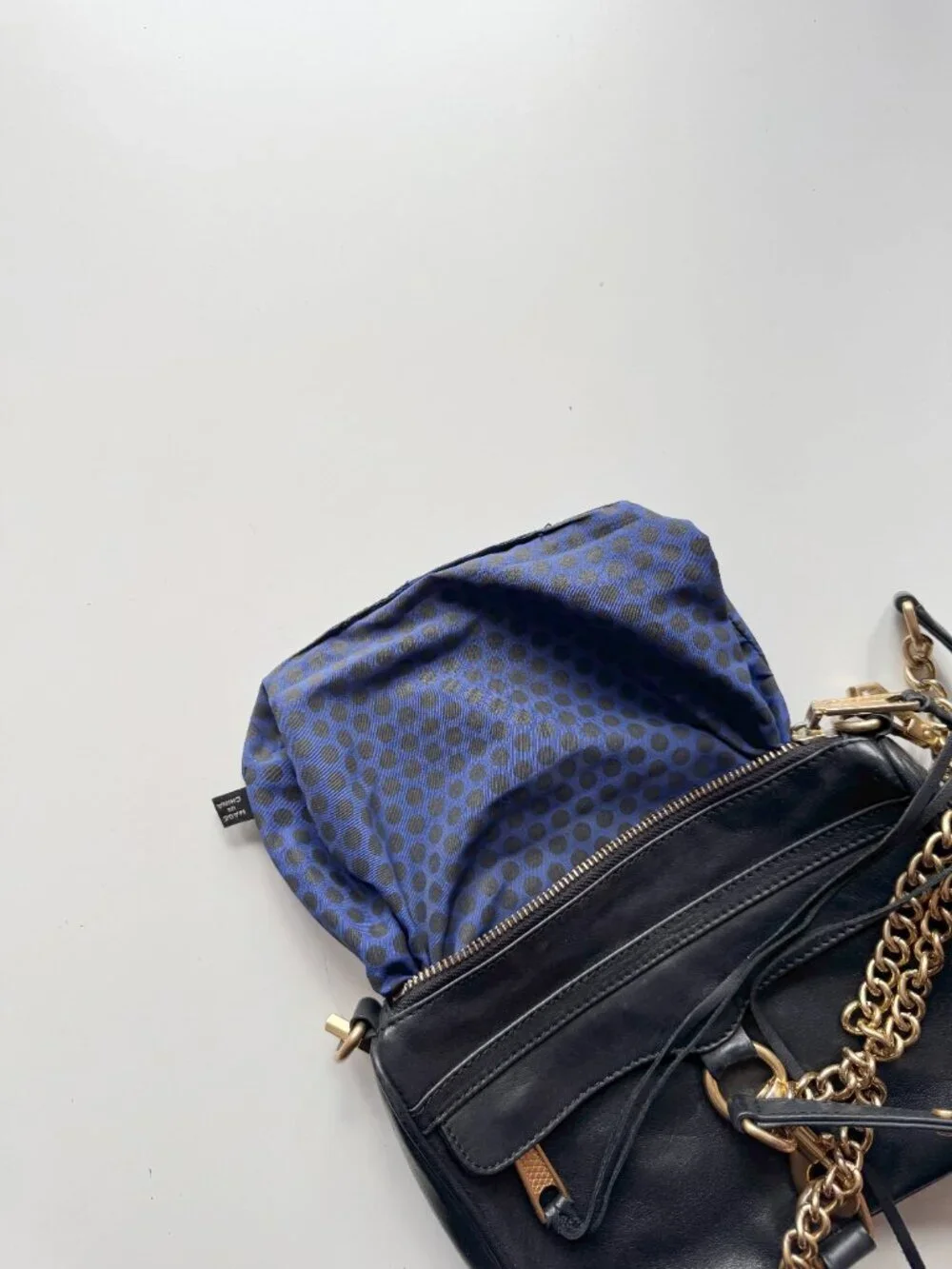 REBECCA MINKOFF Mini MAC Black Leather Gold Chain Crossbody Purse Bag - Picture 9 of 12